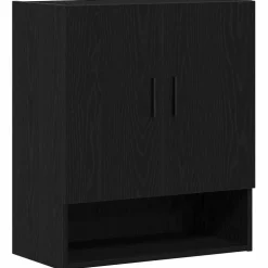 vidaXL Wandkast 60 x 31 x 70 cm Bewerkt hout Zwart Eiken