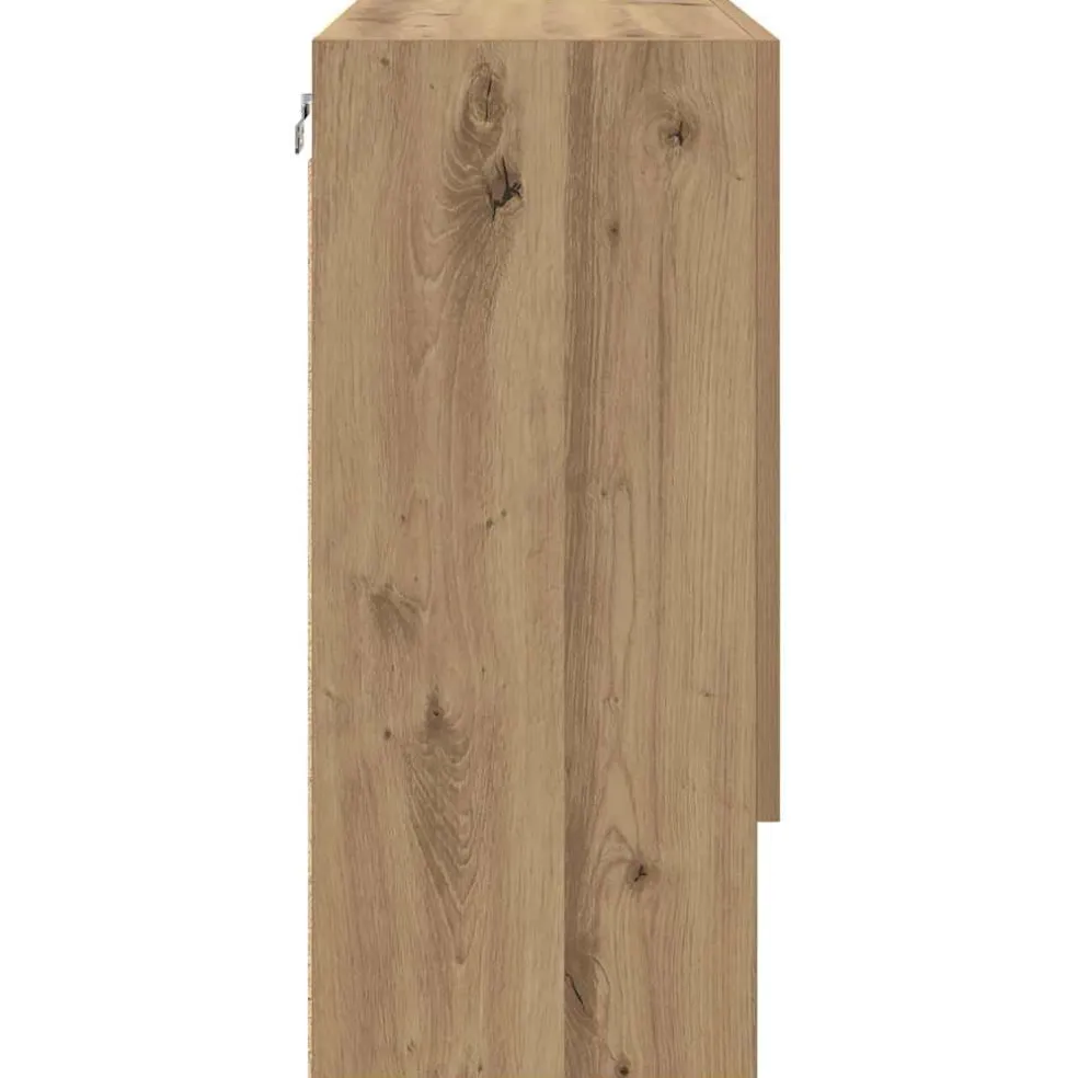 vidaXL Wandkast 60 x 31 x 70 cm Bewerkt hout artisanaal eikenkleurig