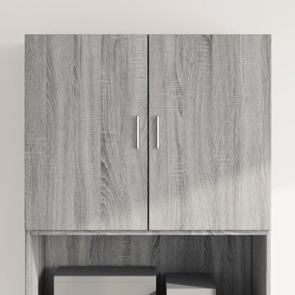 vidaXL Wandkast 80x42,5x64 cm bewerkt hout grijs sonoma eikenkleurig