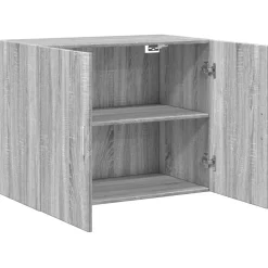 vidaXL Wandkast 80x42,5x64 cm bewerkt hout grijs sonoma eikenkleurig