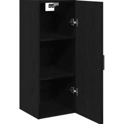 vidaXL Wandkast 34,5x34x90 cm bewerkt hout zwart eikenkleurig