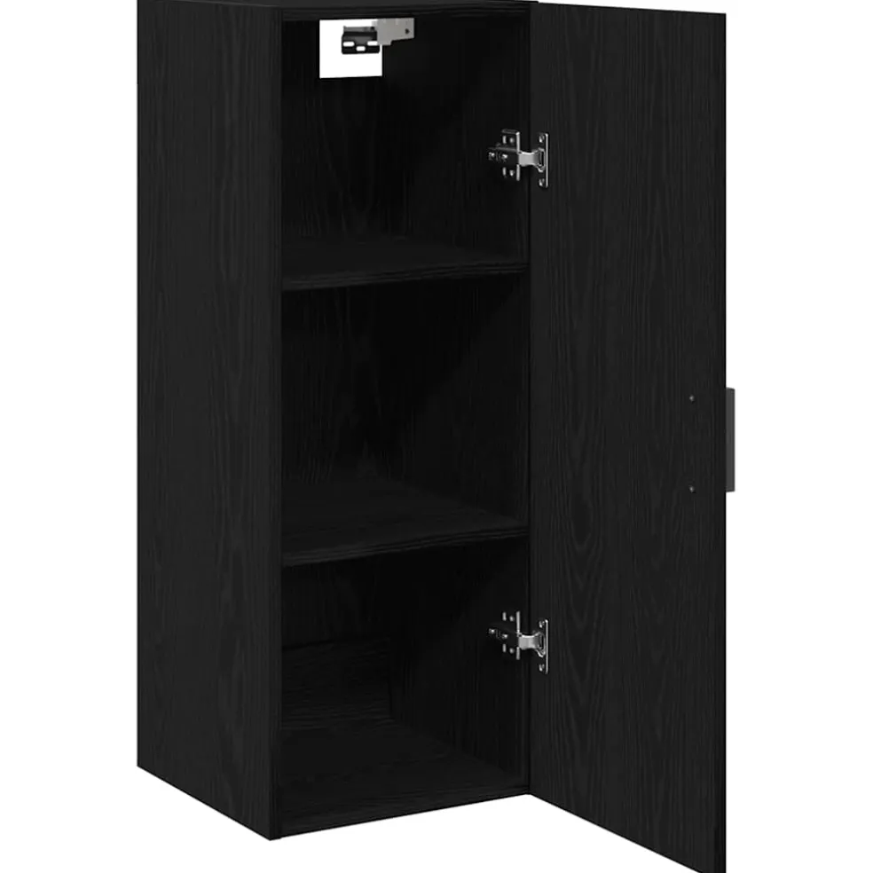 vidaXL Wandkast 34,5x34x90 cm bewerkt hout zwart eikenkleurig