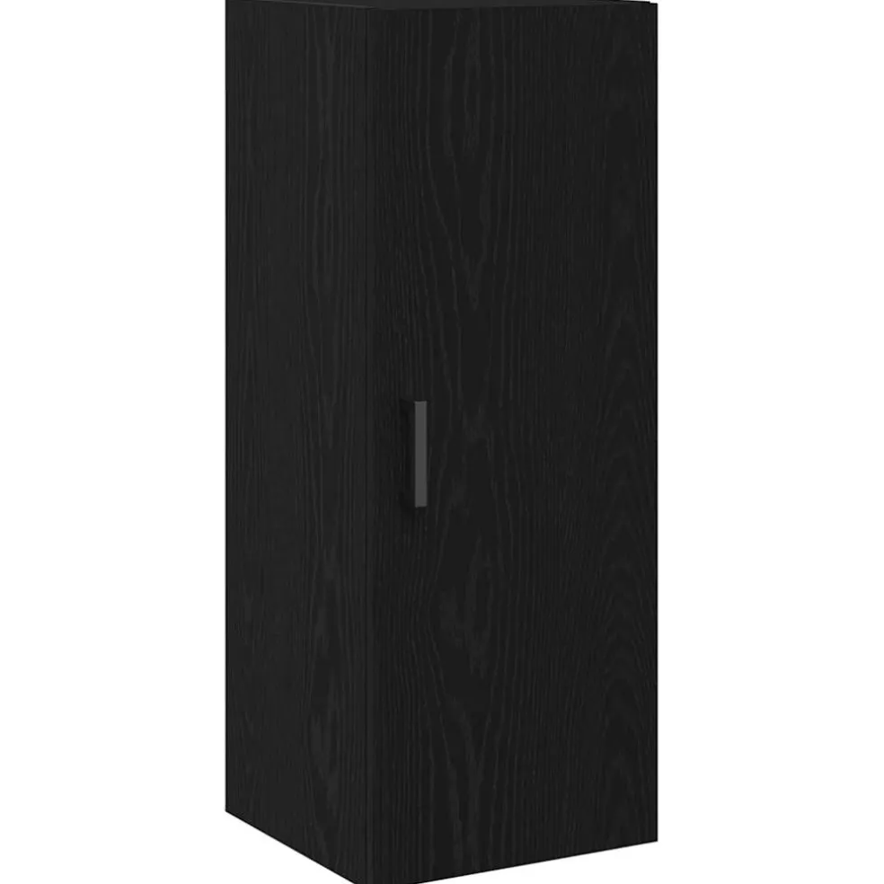 vidaXL Wandkast 34,5x34x90 cm bewerkt hout zwart eikenkleurig