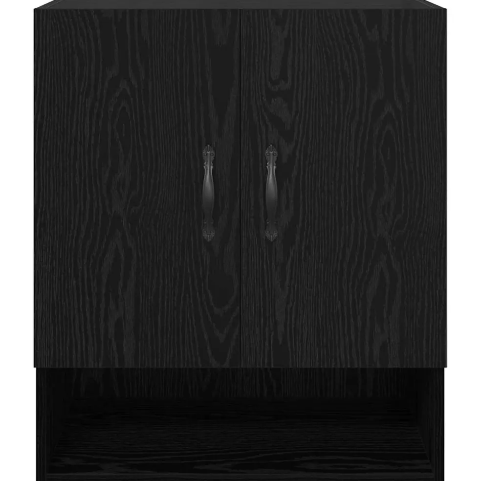 vidaXL Wandkast 60 x 31 x 70 cm Bewerkt hout Zwart Eiken