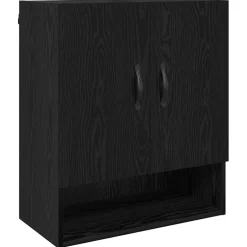 vidaXL Wandkast 60 x 31 x 70 cm Bewerkt hout Zwart Eiken