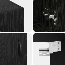 vidaXL Wandkast 60 x 31 x 70 cm Bewerkt hout Zwart Eiken