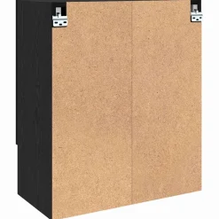 vidaXL Wandkast 60 x 31 x 70 cm Bewerkt hout Zwart Eiken