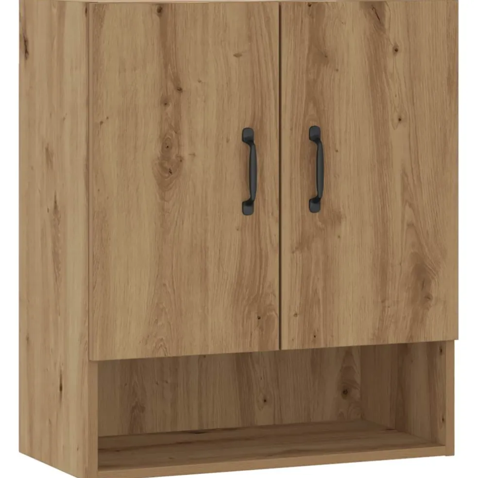 vidaXL Wandkast 60x31x70 cm bewerkt hout artisanaal eikenkleur