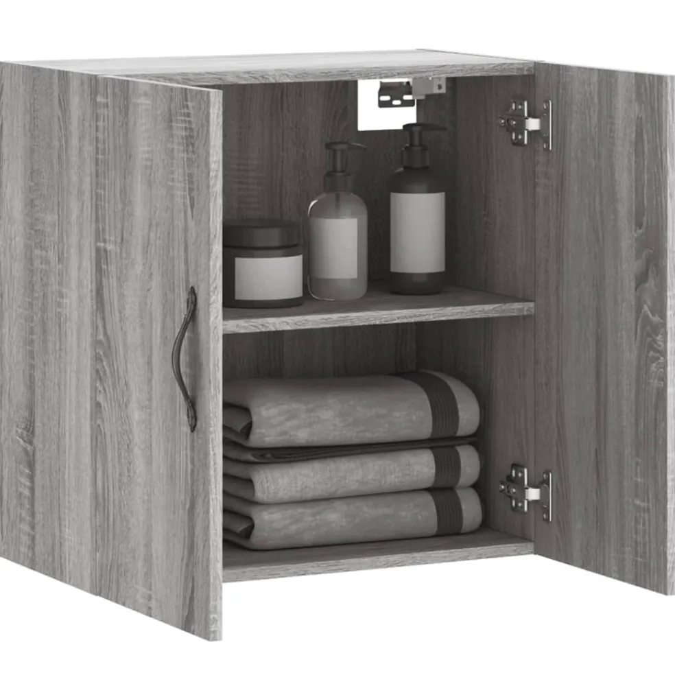 vidaXL Wandkast 60x31x60 cm bewerkt hout grijs sonoma eikenkleurig