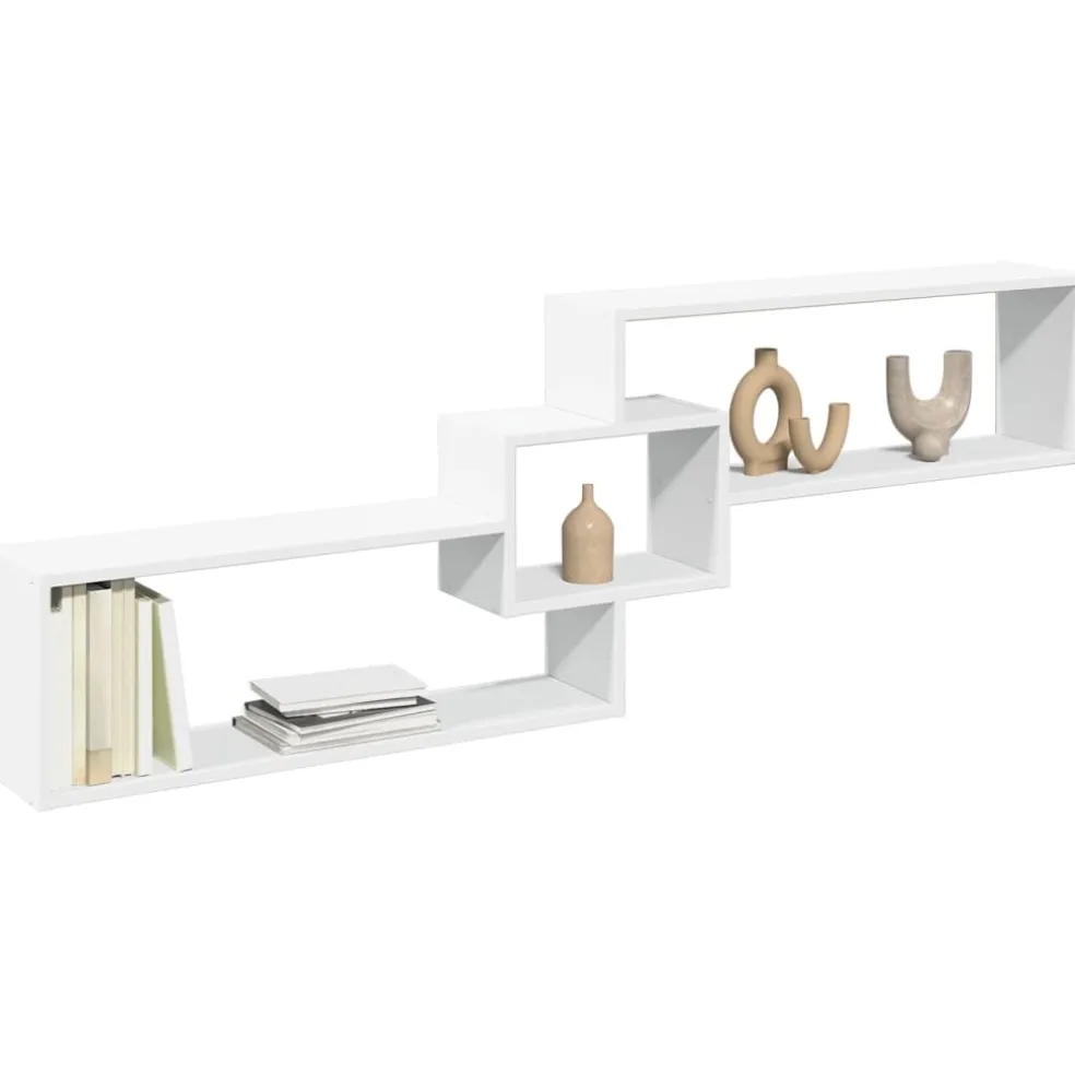 vidaXL Wandkast 158x18x53 cm bewerkt hout wit