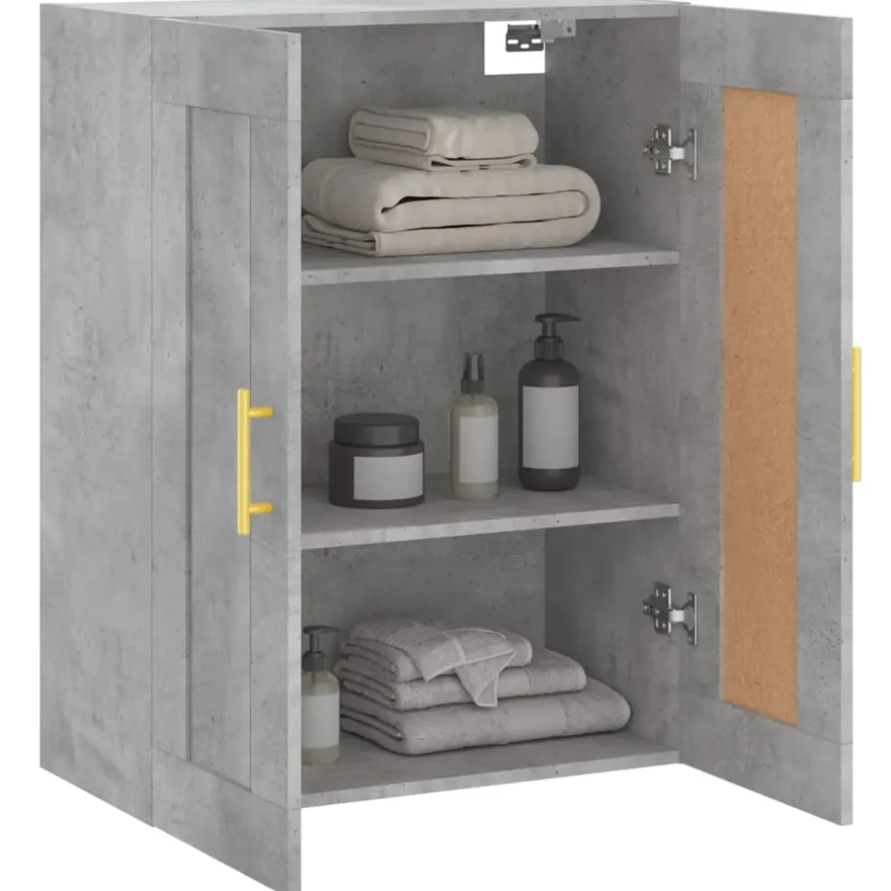 vidaXL Wandkast 69,5x34x90 cm bewerkt hout betongrijs