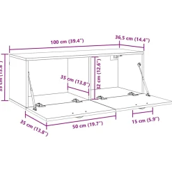 vidaXL Wandkast 100 x 36,5 x 35 cm Bewerkt hout Artisan Eiken