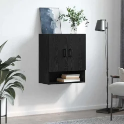 vidaXL Wandkast 60 x 31 x 70 cm Bewerkt hout Zwart eiken