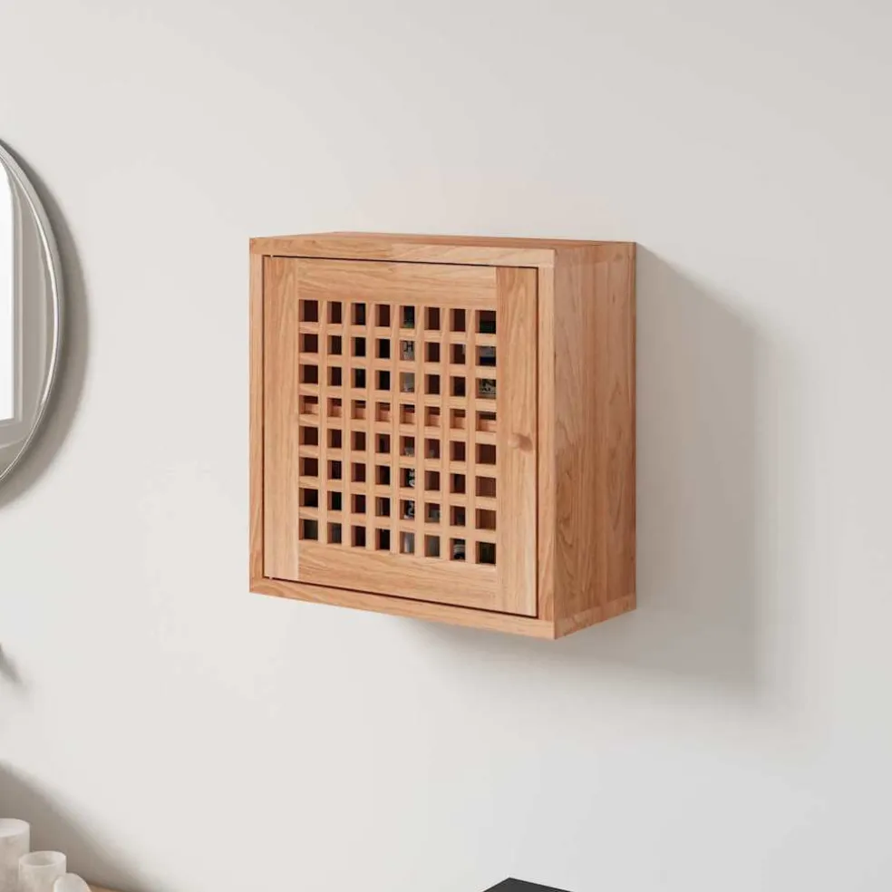 vidaXL Wandkast 42x18x42 cm massief walnotenhout