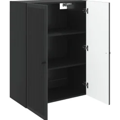 vidaXL Wandkast Zwart 66 x 34,5 x 90 cm Bewerkt hout