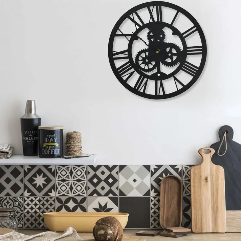 vidaXL Wandklok 30 cm acryl zwart