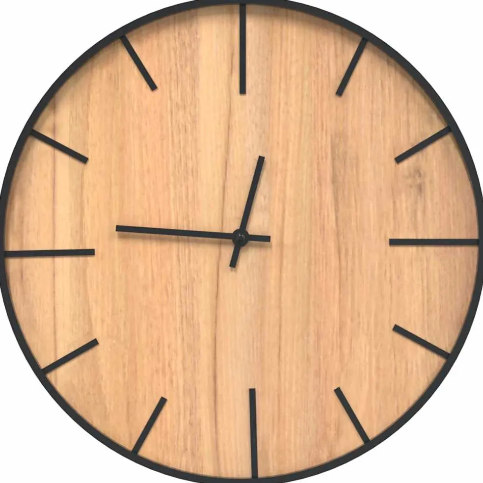 vidaXL Wandklok Ø39 cm ijzer en bewerkt hout bruin