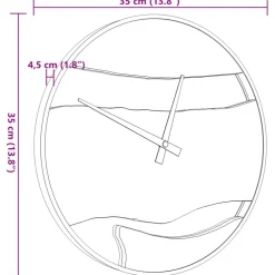 vidaXL Wandklok Ø35 cm ijzer en olijfhout bruin