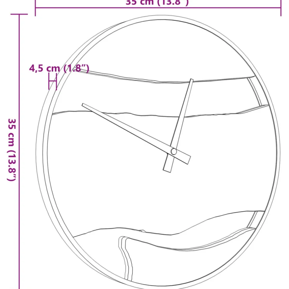 vidaXL Wandklok Ø35 cm ijzer en olijfhout bruin