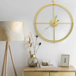vidaXL Wandklok 52 cm ijzer goudkleurig
