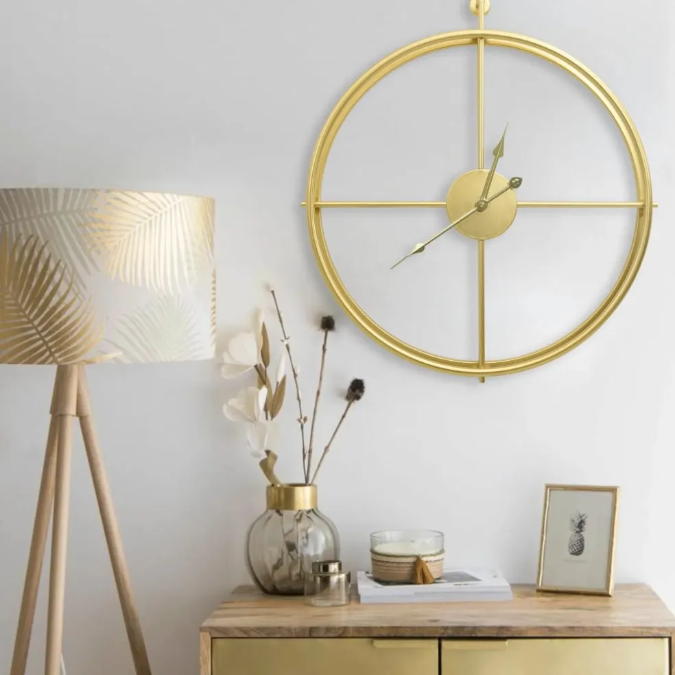 vidaXL Wandklok 52 cm ijzer goudkleurig