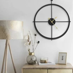 vidaXL Wandklok 52 cm ijzer zwart
