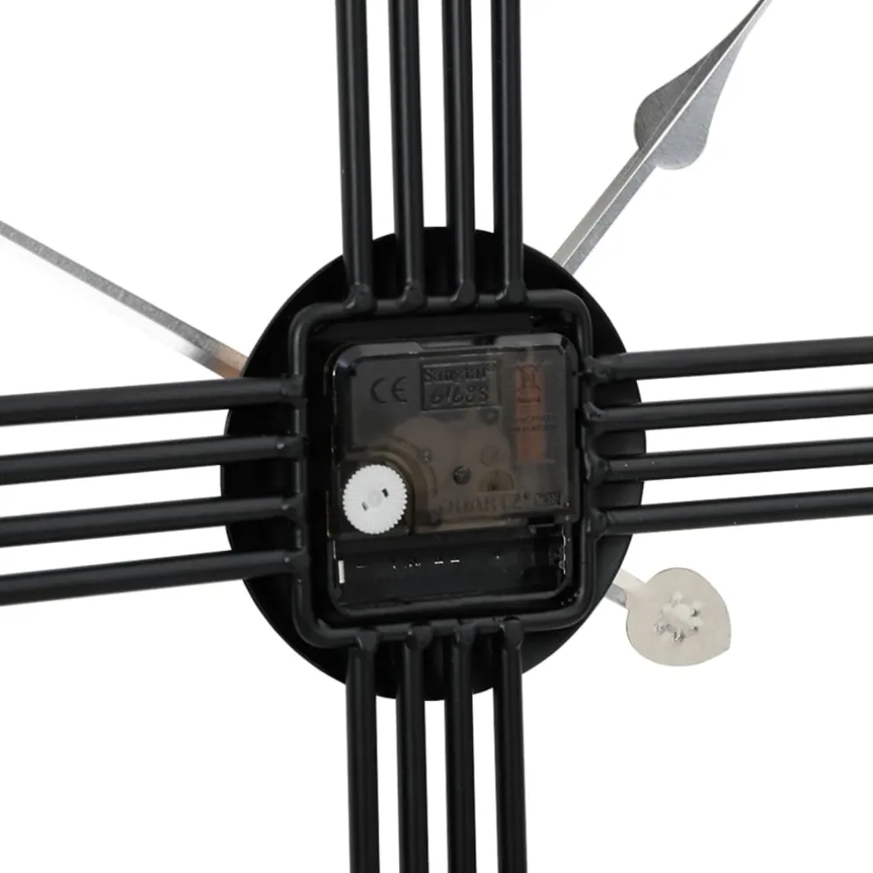 vidaXL Wandklok Ø60 cm ijzer zwart