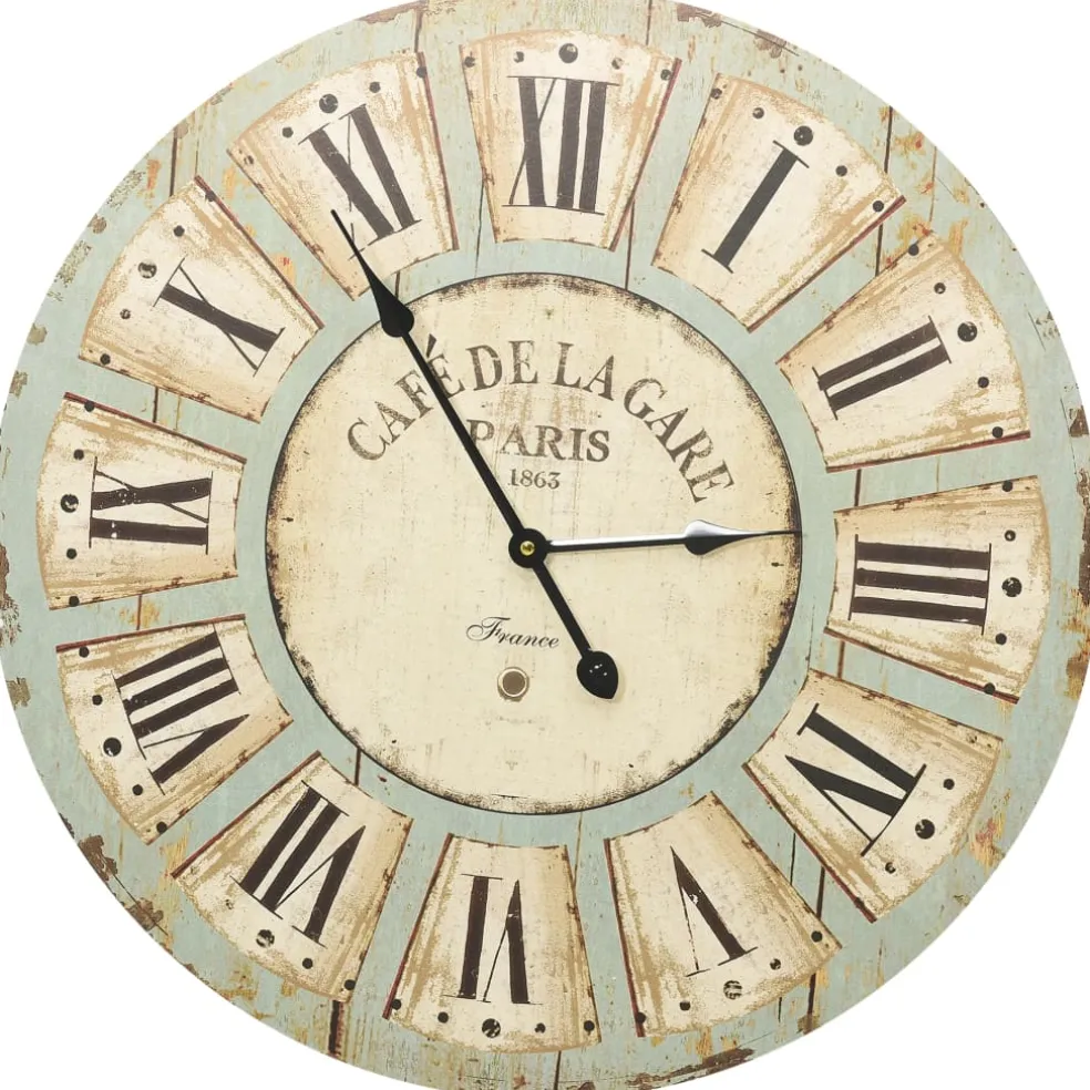vidaXL Wandklok 60 cm MDF meerkleurig