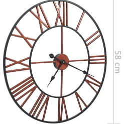 vidaXL Wandklok 58 cm metaal rood
