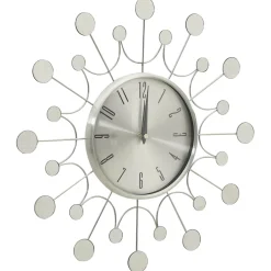 vidaXL Wandklok 40 cm metaal zilverkleurig