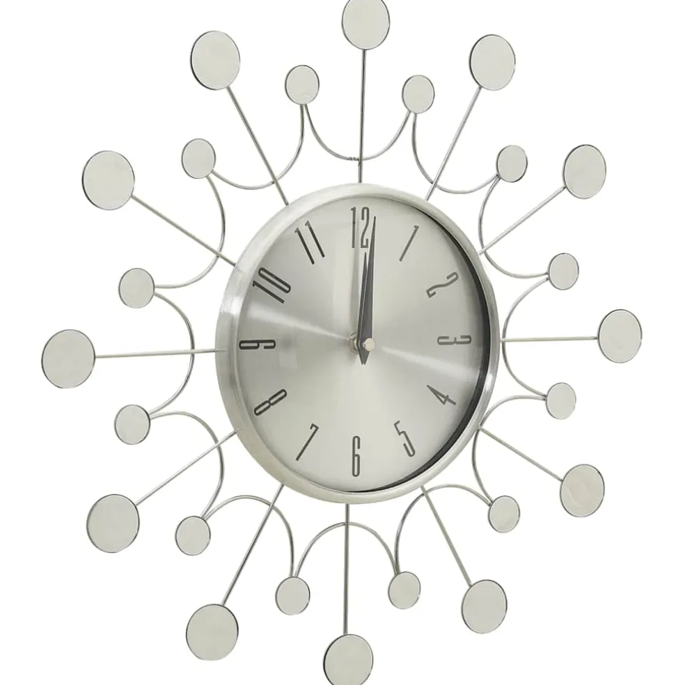 vidaXL Wandklok 40 cm metaal zilverkleurig