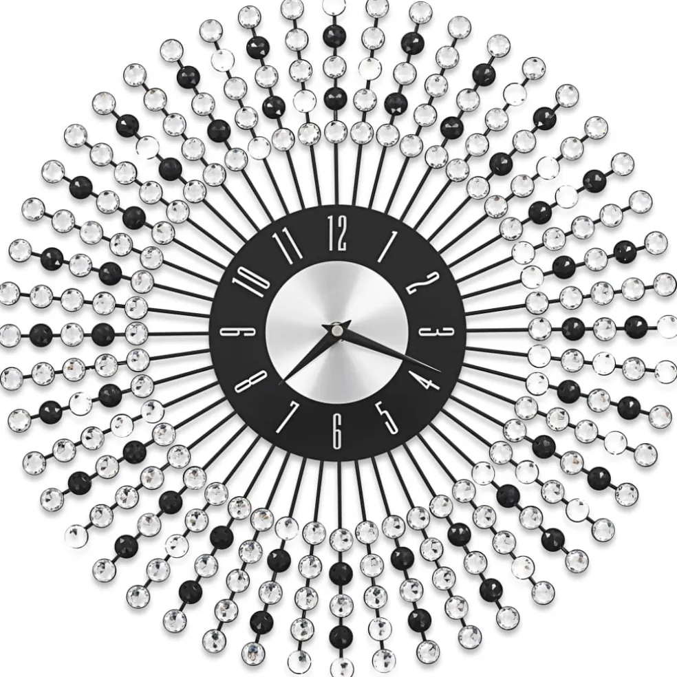 vidaXL Wandklok 43 cm metaal zwart