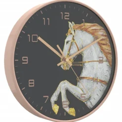 vidaXL Wandklok Ø29,5 cm polystyreen en glas goudkleurig en wit