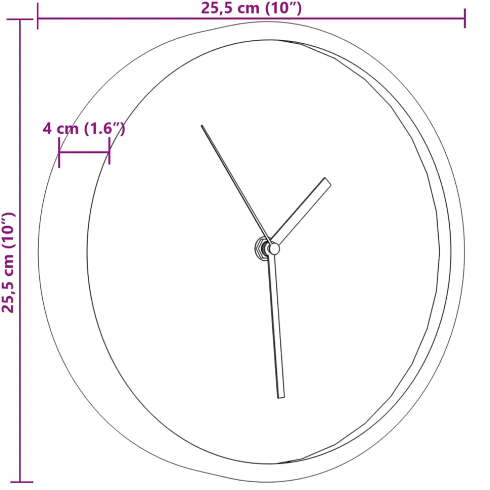 vidaXL Wandklok Ø25,5 cm polystyreen en glas blauw