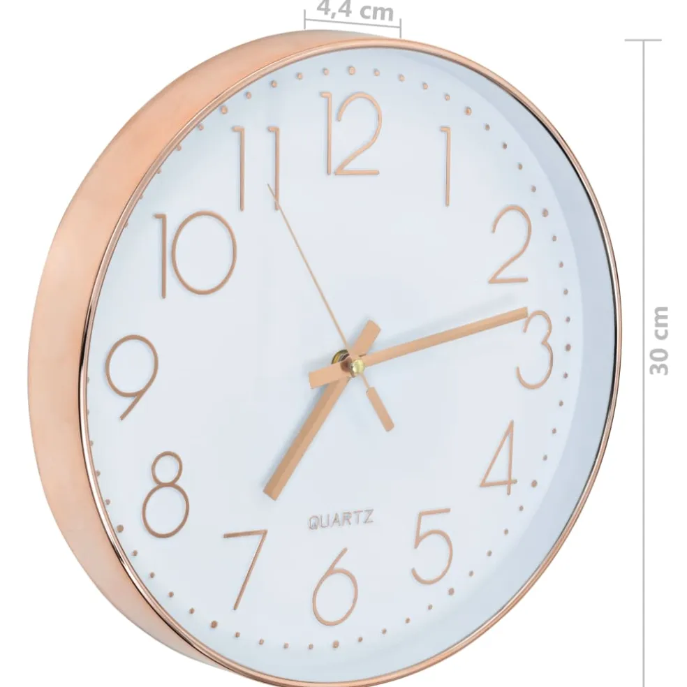 vidaXL Wandklok 30 cm roségoud