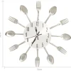 vidaXL Wandklok lepel-en-vork 31 cm aluminium zilverkleurig