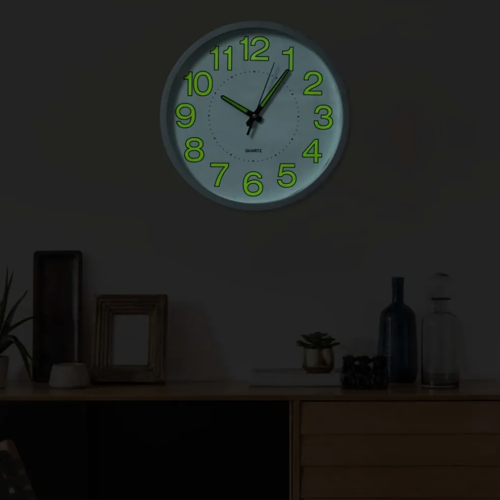 vidaXL Wandklok lichtgevend 30 cm wit