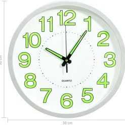 vidaXL Wandklok lichtgevend 30 cm wit