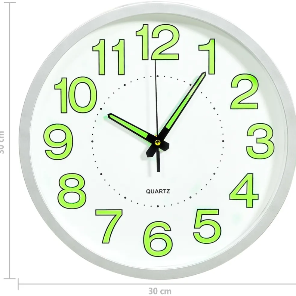 vidaXL Wandklok lichtgevend 30 cm wit