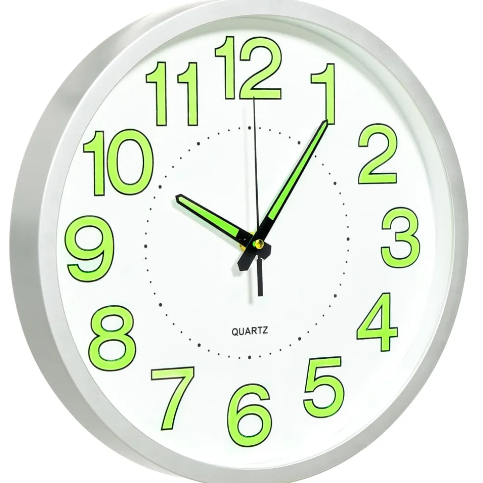 vidaXL Wandklok lichtgevend 30 cm wit