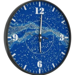 vidaXL Wandklok met lichtgevende wijzerplaat en wijzers Ø30 cm blauw