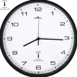vidaXL Wandklok met quartz uurwerk radiogestuurd 31 cm wit en zwart