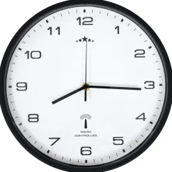 vidaXL Wandklok met quartz uurwerk radiogestuurd 31 cm wit en zwart