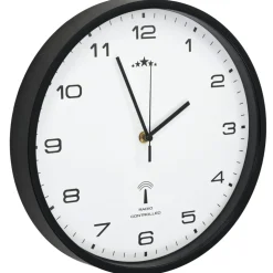 vidaXL Wandklok met quartz uurwerk radiogestuurd 31 cm wit en zwart
