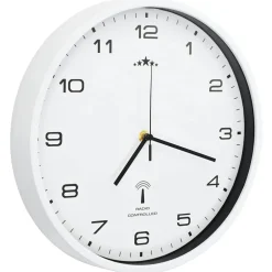 vidaXL Wandklok met quartz uurwerk radiogestuurd 31 cm wit