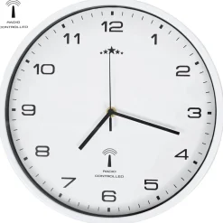 vidaXL Wandklok met quartz uurwerk radiogestuurd 31 cm wit
