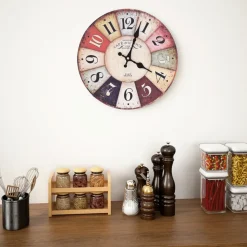 vidaXL Wandklok vintage stijl 30 cm meerkleurig