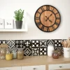 vidaXL Wandklok vintage-stijl quartz-mechanisme XXL 60 cm hout metaal