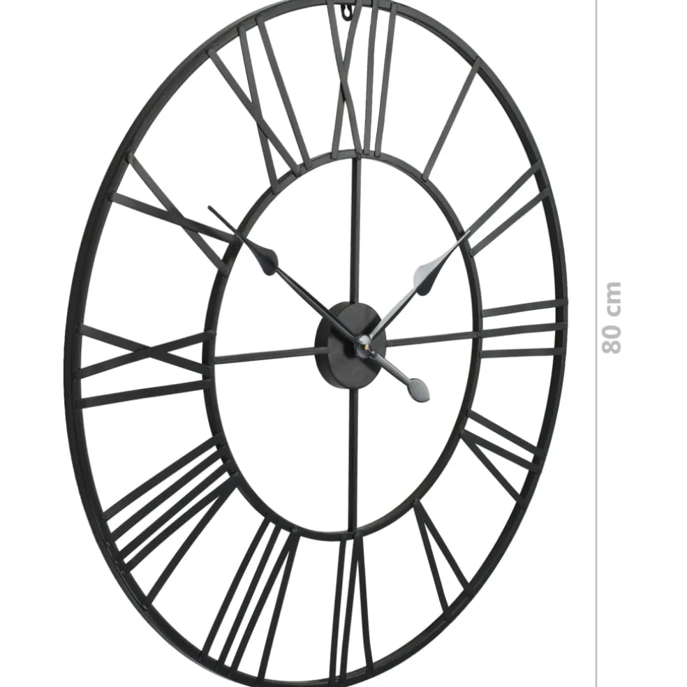 vidaXL Wandklok vintage-stijl met quartz-mechanisme XXL 80 cm metaal