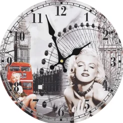 vidaXL Wandklok vintage stijl Marilyn Monroe 30 cm